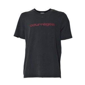 Courrèges Stone Gray Cotton Ac Printed T-Shirt - NWT